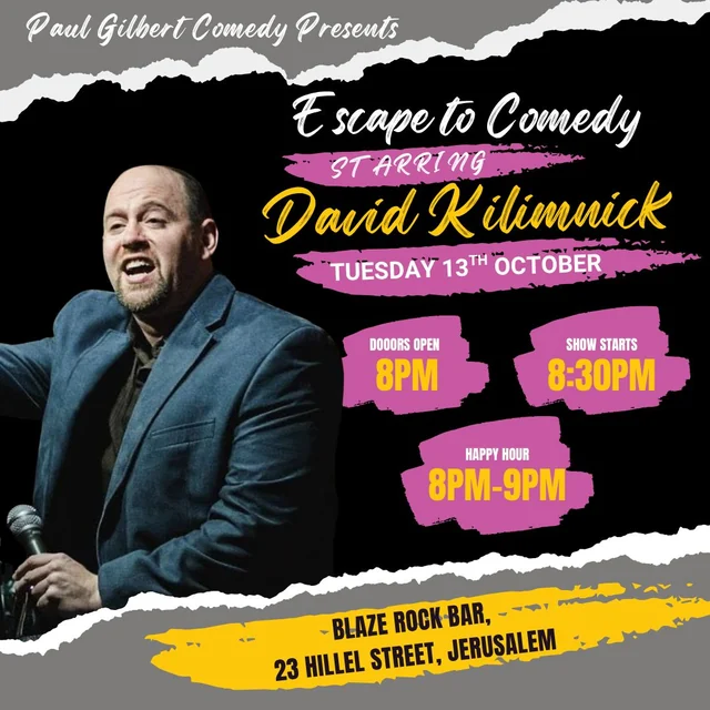 Escape to Comedy starring David Kilimnick at Blaze Rock Bar on October 13