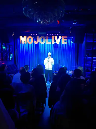Vertical view of the Shabbos Night Live audience and stage