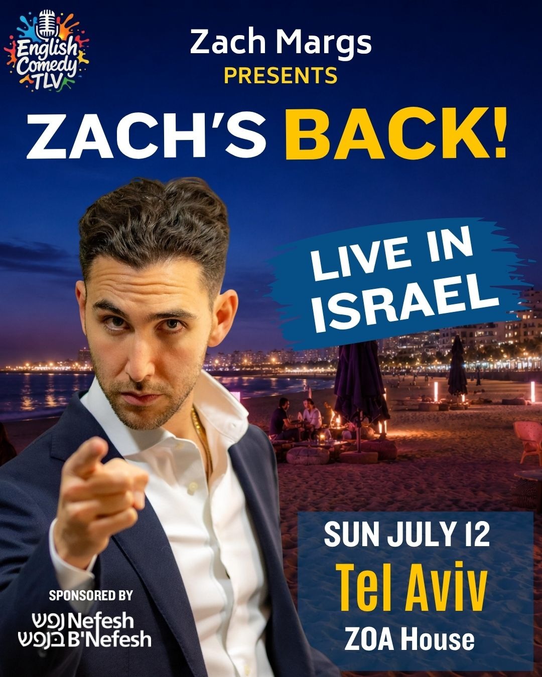 Zach's Back Live in Israel show flyer